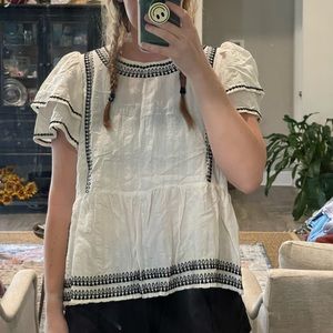 embroidered short sleeve